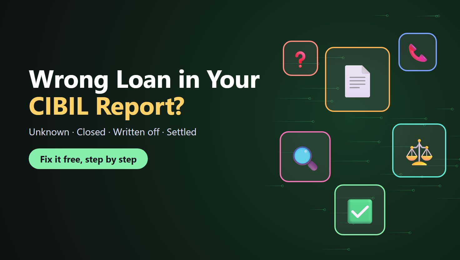 Wrong Loan in Your CIBIL Report? How to Fix Unknown, Closed, Written-Off and Settled Entries (Step by Step)